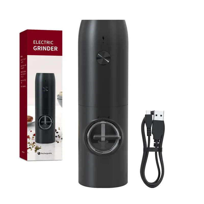 Electric Automatic Salt And Pepper Grinder Set Rechargeable With USB Gravity Spice Mill Adjustable Spices Grinder With LED Light